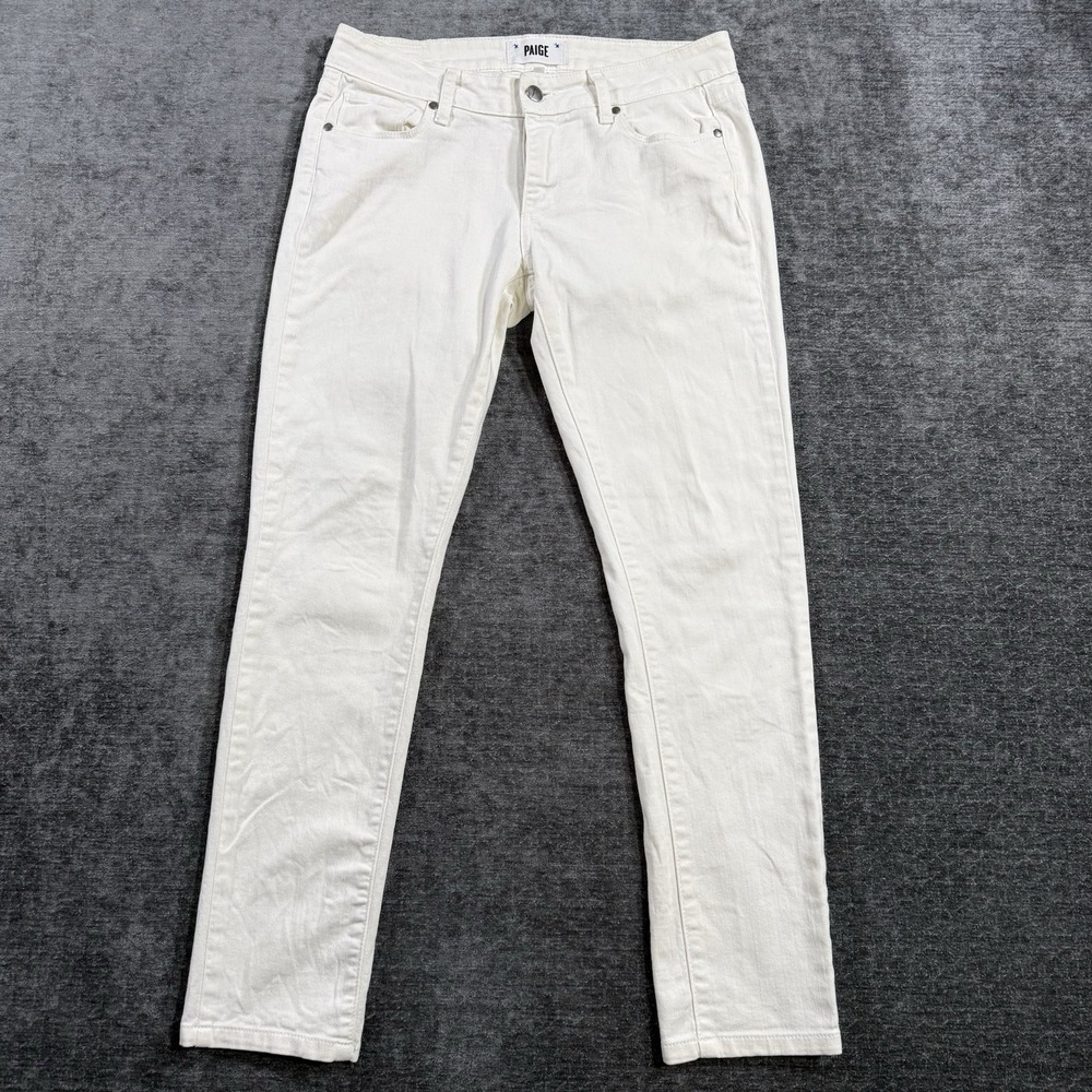Paige Peg Skinny Jeans Women's Size 27 Optic White Premium Denim Stretch Pants